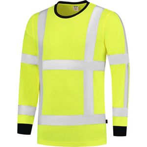 Tricorp t-shirt RWS Birdseye lange mouw - 103002 - fluor geel - maat 7XL