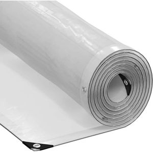 vidaXL Doorzichtig Zeildoek 12x12m met Zeilringen Doorzichtig Zeildoek - Zeildoek - Dekzeil - Tuindekzeil - Poolcover