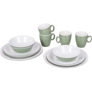 Bo-Camp Servies - Campingbord - 100% Melamine - 16-delig - Groen