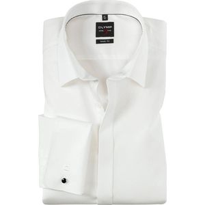 OLYMP Level 5 body fit smoking overhemd - mouwlengte 7 - popeline - lichtbeige - Strijkvriendelijk - Boordmaat: 37