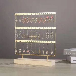 Fliex - sieradenrek - oorbellenrek - goud - 60 gaatjes