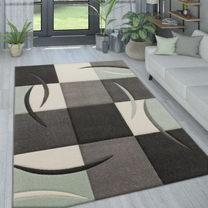 Paco Home Vloerkleed Woonkamer In Moderne Pastelkleuren, Ruitpatroon M. 3D-Effect 80x300 cm