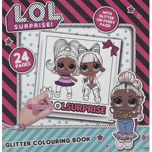L.O.L. Surprise! Kleurboek - Roze / Zwart - Multicolor - 21 x 21 cm - 24 pagina's - Glitter colouring book