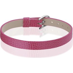 Montebello Armband Anass Fuchsia - PU Leer - Metaal - 20.5cm