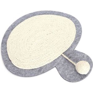 Nobleza Katten speelmat - Krabmat met sisal bal - Krabspeelgoed kat - Sisal - Vilt - grijs / beige