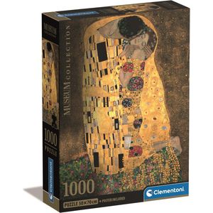 Clementoni Puzzels voor volwassenen - High Quality Collection - Klimt - Il Bacio, Museum Puzzel 1000 Stukjes, 14-99 jaar - 39790 COMPACT BOX