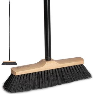 Kamerbezem met steel en zachte haren (30 cm breed)