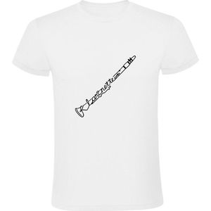 Klarinet Heren T-shirt | muziekinstrument | blaasinstrument | enkelrietinstrumenten | harmonieorkest | symfonieorkest | orkest | Wit