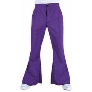 Jaren 80 & 90 Kostuum | Barry White Soul Broek Wijde Pijpen Paars Man | Medium | Carnaval kostuum | Verkleedkleding