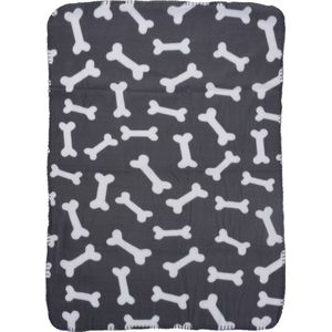 Fleece huisdieren deken voor honden 100 x 70 cm grijs