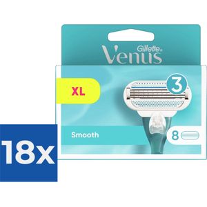 Gillette Venus Smooth Scheermesjes Voor Vrouwen - 8 Navulmesjes - Voordeelverpakking 18 stuks