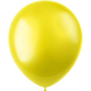 Folat - ballonnen Radiant Zesty Yellow Metallic 33 cm - 100 stuks