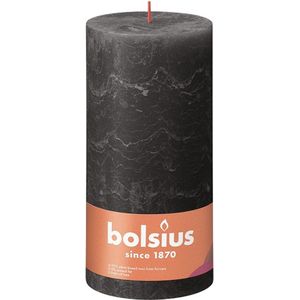 4 stuks Bolsius antraciet rustiek stompkaarsen 200/100 (125 uur) Eco Shine Stormy Grey