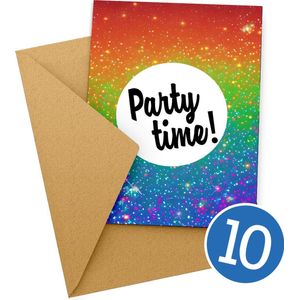 10x Uitnodiging kinderfeestje + Enveloppen | Uitnodiging verjaardag | Jongen of meisje | Uitnodigingskaarten + kraft envelop | Verjaardag Feest | Party