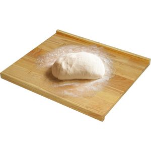 Snijplank, hout, 51 x 61 x 3,5 cm, antislip snijplank met meetlint, te gebruiken als ontbijtplank, keukenplank, serveerplank, broodplank (1 pak)