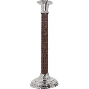 Kandelaar 11x6x34cm Large zilver bruin