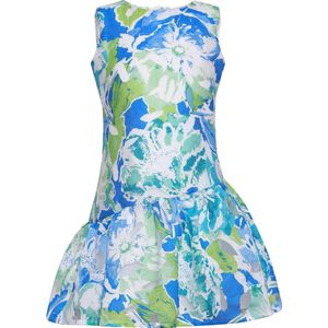 La V  feestelijke jurk met vrolijke kleur Multicolor blauw 146 (Valt klein)