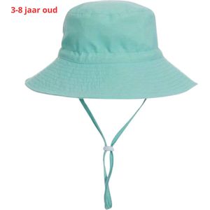 Bovista Zonnehoed - Reishoed - UV Beschermende Hoed - Bucket Hat - Festival - Pet - Hoedje Voor Kinderen - Hoofdbescherming - Blauw Groen - 3-8 Jaar