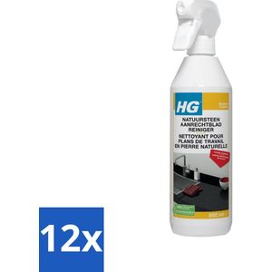 HG - Natuursteen Aanrechtblad Reiniger - Reinigt Streeploos - 500 ml - Voordeelverpakking - 12 stuks