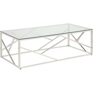 PASCAL MORABITO Salontafel ATHENA - Gehard glas en staal - Chroomkleurig - van Pascal Morabito L 120 cm x H 40 cm x D 60 cm