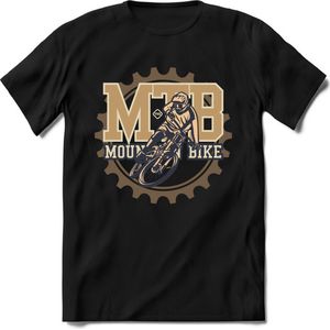 Mountainbike Gear | TSK Studio Mountainbike kleding Sport T-Shirt | Bruin | Heren / Dames | Perfect MTB Verjaardag Cadeau Shirt Maat L