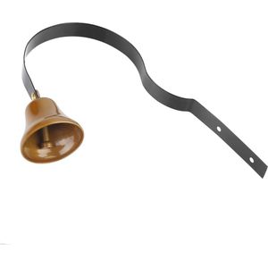 Antieke metalen winkelkeepers-bel voor hondentraining aan muur gemonteerde huisdecoratie .