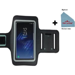 Pearlycase® Zwart Sport Armband hoesje Geschikt voor Samsung Galaxy S8