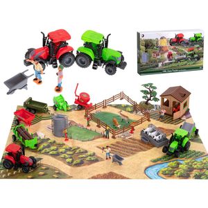 Speelfigurenset - Boerderij met dieren - met Speelmat - 49 stuks - Speelgoed - Speelset - Kinderspeelgoed voor Jongens en Meisjes