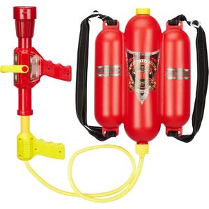 Relaxdays waterpistool brandweer - met rugzak en tank - brandblusser speelgoed - kinderen
