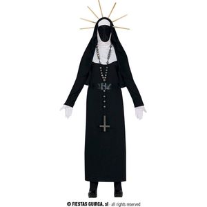 Guirca - Non Kostuum - Niet Zo Heilige Kwaadaardige Non - Vrouw - Zwart - Maat 42-44 - Halloween - Verkleedkleding