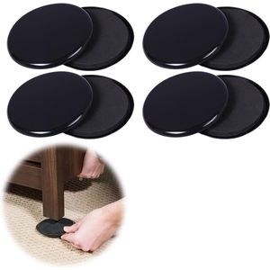 Trankielo - Set van 8 meubel glijders voor tapijt - 3.5 inch - Herbruikbare meubel glijders - Snel en gemakkelijk verplaatsen van zware meubels - 89mm rond bruin voor houten vloeren
