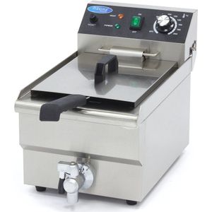 Maxima Frituurpan 10 L - 1 Mand - met Tapkraan Friteuse - 900 gram Frites - Professioneel - RVS - Frituur Pan 10 liter