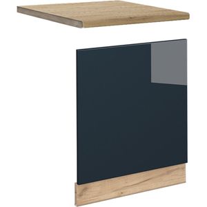 Vicco Fame-Line Keuken Keukenkasten – 60 cm , WB Eik Donkerblauw hoogglans , WB Eik