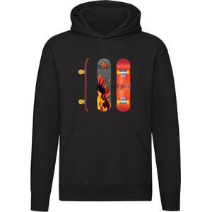 Skateboard vuur | sport | skaten | halfpipe | Unisex | Trui | Hoodie | Sweater | Capuchon | Zwart