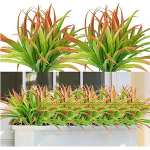 6 Stuks Kunstgras Planten - 16 Stengels Per Bundel - UV-Bestendig Nepgras Voor Binnen En Buiten - Kunstplanten Voor Tuin, Balkon, Pad, Patio, Veranda En Hangmand Decoratie