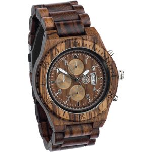 Greenwatch Timer Zebra | Houten Horloge Heren