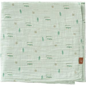 Fresk Hydrofiele Doek - 120 x 120 cm - Babyverzorging - 1 stuk - Ademend en Absorberend - Babyspullen - Mintgroen - Surf Boy
