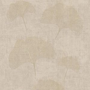 Bloemen behang Profhome 322655-GU vliesbehang licht gestructureerd met bloemen patroon en metalen accenten beige cappuccino bronzen 5,33 m2