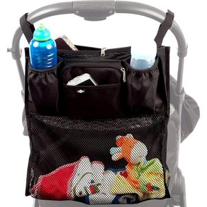 Kinderwagen buggy organizer met winkelnet - universele pasvorm - waterbestendig - 2 gratis buggyclips