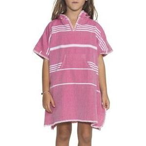 Kids Zwemponcho Leyla Fuchsia - 2-3 jaar - jongens/meisjes/unisex pasvorm - poncho handdoek voor kinderen met capuchon - zwemponcho - badcape - badponcho