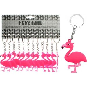 12 stuks sleutelhanger flamingo / uitdeelcadeautjes