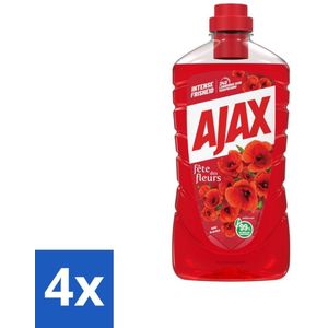 Ajax - Allesreiniger - Fête des Fleurs - Intense Frisheid - Langdurige Geurverspreiding - 1 L - Voordeelverpakking - 4 stuks