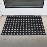 Relaxdays deurmat rubber 60x40 cm, voetmat gummi, doormat, droogloopmat