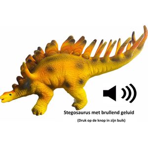 Dinoworld Speelfiguur Stegosaurus Junior 35 Cm Oranje