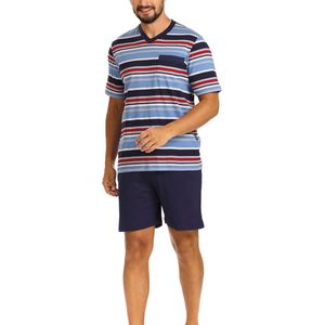 Comte - Heren Shortama - Zomer - Katoen - Blauw - Gestreept - Maat M