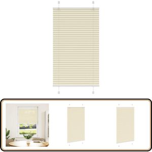vidaXL Plissé rolgordijn crème 80x150 cm Plisseegordijn - Gordijnen - Raamdecoratie - Privacy Screen - Lichtfilter