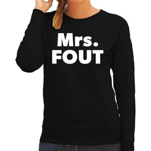Mrs. Fout sweater -  fun tekst trui zwart voor dames - Foute party kleding M
