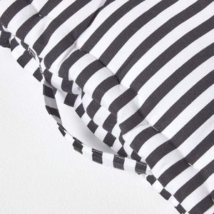 Decoratief zitkussen stoelkussen zitverhoger stoelkussen Stripes, zwart/wit, 50 x 50 cm, 100% puur katoen met polyester vulling