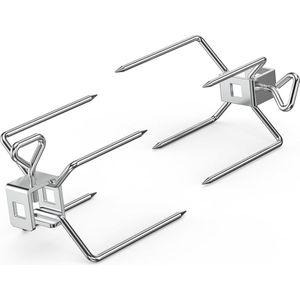 Roestvrijstalen draaispit vorken - Past op 10 MM en 8 MM vierkante grillspies - Voor barbecue of oven
