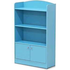 Luvetrex ® Multifunctionele Kinderboekenkast met Speelgoedkast en Opbergruimte, Lichtblauw, 60.5 x 107.4 x 24.1 cm